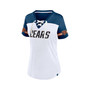 Women's Branded White Chicago Bears Dueling Slant V-Neck Lace-Up T-shirt