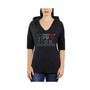 Women's Threads Black Houston Rockets City State Elbow Sleeve V-Neck Hooded Pullover Top