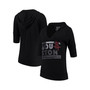 Women's Threads Black Houston Rockets City State Elbow Sleeve V-Neck Hooded Pullover Top
