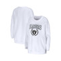 Women's White Las Vegas Raiders Oversized Pullover Sweatshirt