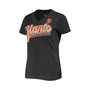 Women's Heathered Black San Francisco Giants First Place V-Neck T-shirt