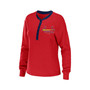 Women's Red St. Louis Cardinals Waffle Henley Long Sleeve T-shirt