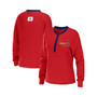 Women's Red St. Louis Cardinals Waffle Henley Long Sleeve T-shirt