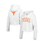 Women's Ash Texas Longhorns 2-Hit 1636 Cropped Pullover Hoodie