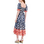 Women's Batik Floral Colorblocked Smocked Dress