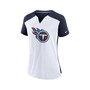 Women's White, Navy Tennessee Titans Impact Exceed Performance Notch Neck T-shirt