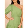 Womens Milla One Shoulder Tiered Midi Dress