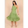 Womens Milla One Shoulder Tiered Midi Dress
