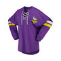 Women's Branded Purple Minnesota Vikings Spirit Jersey Lace-Up V-Neck Long Sleeve T-shirt