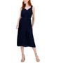 Women's Sleeveless V-Neck Pleated Midi Dress