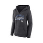Women's Branded Heather Charcoal Los Angeles Dodgers Simplicity Crossover V-Neck Pullover Hoodie