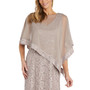 Petite Sequined Lace Poncho Dress