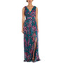 Floral-Print Pleated Gown