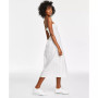 Women's Cotton Smocked Strapless Midi Dress