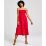 Women's Cotton Smocked Strapless Midi Dress