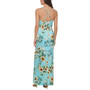 Women's Printed V-Neck Side-Ruched Gown