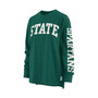 Women's Green Michigan State Spartans Plus Size Two-Hit Canyon Long Sleeve T-shirt