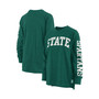 Women's Green Michigan State Spartans Plus Size Two-Hit Canyon Long Sleeve T-shirt