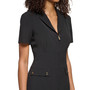 Women's Front-Zip Corset-Waist Crepe Dress