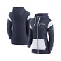 Women's College Navy and White Seattle Seahawks Plus Size Monaco Full-Zip Hoodie