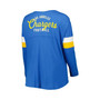 Women's Powder Blue Los Angeles Chargers Plus Size Athletic Varsity Lace-Up V-Neck Long Sleeve T-shirt