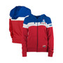 Women's Navy, Red New England Patriots Throwback Colorblock Full-Zip Hoodie