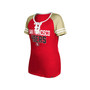 Women's Scarlet San Francisco 49ers Raglan Lace-Up T-shirt