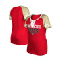 Women's Scarlet San Francisco 49ers Raglan Lace-Up T-shirt