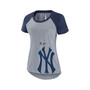 Women's Heather Gray New York Yankees Summer Breeze Raglan Fashion T-shirt