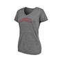 Women's Branded Heathered Gray Minnesota Golden Gophers Slab Serif 2-Hit V-Neck Tri-Blend T-shirt