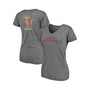Women's Branded Heathered Gray Minnesota Golden Gophers Slab Serif 2-Hit V-Neck Tri-Blend T-shirt
