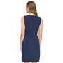 Women's Sleeveless Foldover-Neck Scuba Crepe Sheath Dress