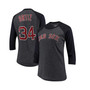 Women's David Ortiz Navy Boston Red Sox Three-Fourth-Sleeve Raglan Name and Number T-shirt