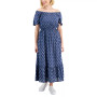 Petite Printed On/Off-The-Shoulder Ruffled-Hem Midi Dress, Created for Macy's