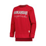 Women's Crimson Arkansas Razorbacks Steamboat Animal Print Raglan Pullover Sweatshirt