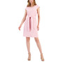 Women's Cap-Sleeve Seamed Belted Dress