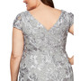 Plus Size Rosettes Lace A-Line Dress