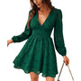 Women's Citlalli Floral Plunging Long Sleeve A-Line Mini Beach Dress