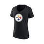 Women's Branded Kenny Pickett Black Pittsburgh Steelers Player Icon Name and Number V-Neck T-shirt
