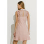 Women's Mixed Media A Line Dress with Ruffle Details