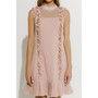 Women's Mixed Media A Line Dress with Ruffle Details
