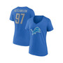 Women's Branded Aidan Hutchinson Blue Detroit Lions Player Icon Name and Number V-Neck T-shirt