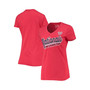 Women's Heathered Red Washington Nationals First Place V-Neck T-shirt