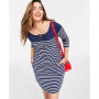 Women's Striped Henley Dress, Created for Macy's
