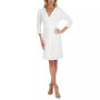 Women's Pleated Ruffled-Front Sheath Dress