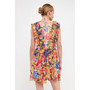 Women's Multi Pop Floral Chiffon Ruffled Mini Dress