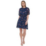 Women's Floral-Print Chiffon Puff-Sleeve Belted Dress