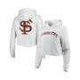 Women's Ash Florida State Seminoles 2-Hit 1636 Cropped Pullover Hoodie