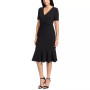 Women's Twisted Flounce-Hem Midi Dress