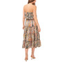 Women's Strapless Tiered Ruffle Midi Dress